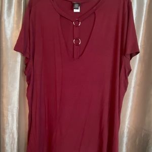 Burgundy cut out Tee top